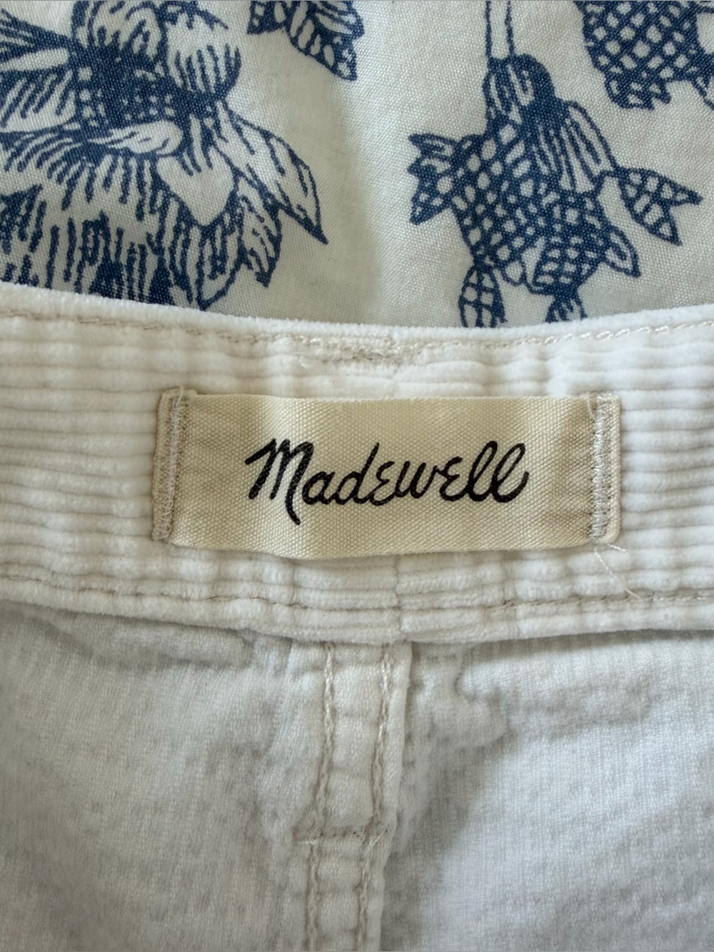 Madewell Pants Womens 25 Emmett White Wide Leg Corduroy Patch Pockets - Picture 3 of 8